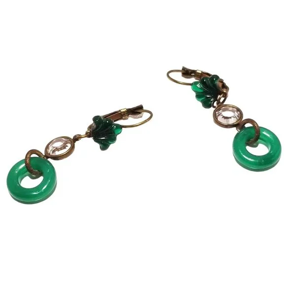 Antique All Glass Art Deco Necklace Set (A2690)